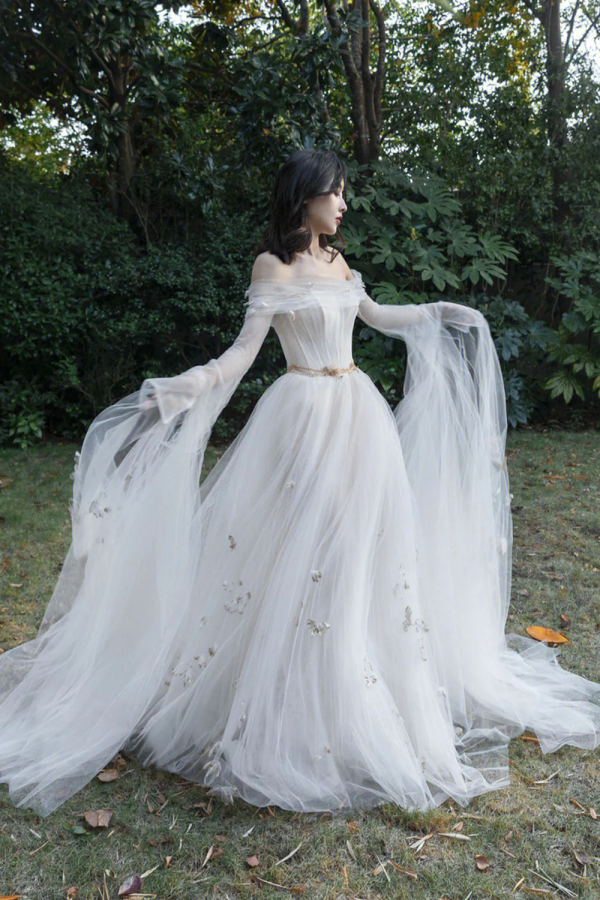 ivory prom dress with sleeves Beaded Leaf Cream Lace Sheer Long Sleeve Formal Dress