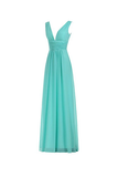 Anneprom V-Neck Ruched Waist Long Prom Evening Gown Bridesmaid Dress APB0040