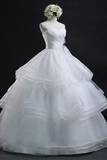 Anneprom Scoop Gown Sweetheart Organza Wedding Dress With Lace APW0021