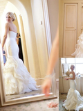 Anneprom Mermaid Sweetheart Court Train Organza Wedding Dresses APW0032