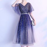 Anneprom Princess Cocktail Party Dresses With Chiffon Ruffles Short Starry Prom Dresses APP0420