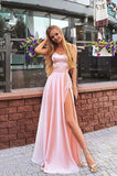 Anneprom Sweetheart A Line Sexy Backless Cheap Prom Dress With Side Slit APP0436