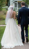 Anneprom Simple V Neckline A-line Backless Ivory A Line Beach Wedding Dress APW0252