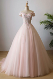 Anneprom Ball Gown Long Prom Dress Applique Formal Evening Dress APP0662