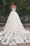 Anneprom Fantastic Tulle Bateau Neckline Ball Gown Wedding Dresses With Lace APW0185