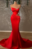 Long Mermaid High Split Asymmetrical Spaghetti Strap Floor Length Prom Dress APP1363