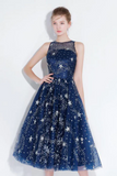 Chic Homecoming Dresses Stars A Line Lace Sparkly Short Prom Dress Party Dress APH0222