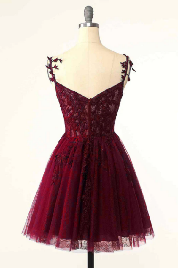 open lace back dress Cute V Neck Mermaid Burgundy Prom Dresses with Slit, Open Back Mermaid   Eip Collection