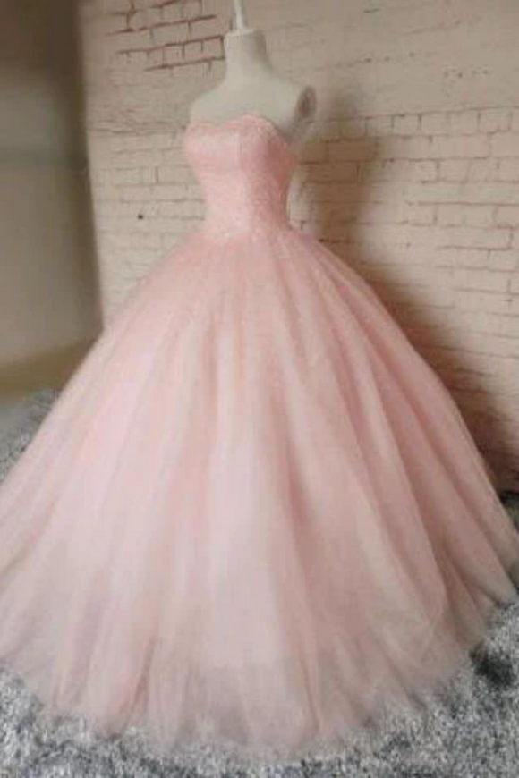 Pink Beading Long Charming Evening Dress Prom Dress APP0837