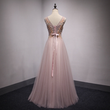 Dark Pink Tulle Formal Dress Long A Line Party Dress, Handmade Party Dresses APP0861