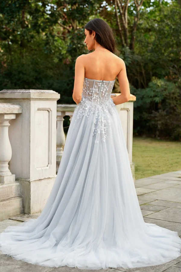 knee length dresses for ladies Beautiful A Line Princess Tulle Applique Sweetheart Sleeveless Court T –  Anneprom