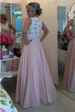 Anneprom Floor Length Chiffon Prom Dress Evening Dresses With Lace Pearls APP0062