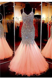 Anneprom Sweetheart Neckline Mermaid Open Back Beading Prom Dress Evening Dresses APP0064
