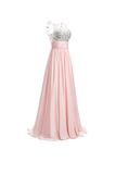 Anneprom A-Line Prom Dresses Floor Length Chiffon Evening Gowns APB0018