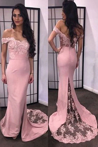 Anneprom Mermaid Sweetheart Off-The-Shoulder Long Prom Dress With Train APP0077