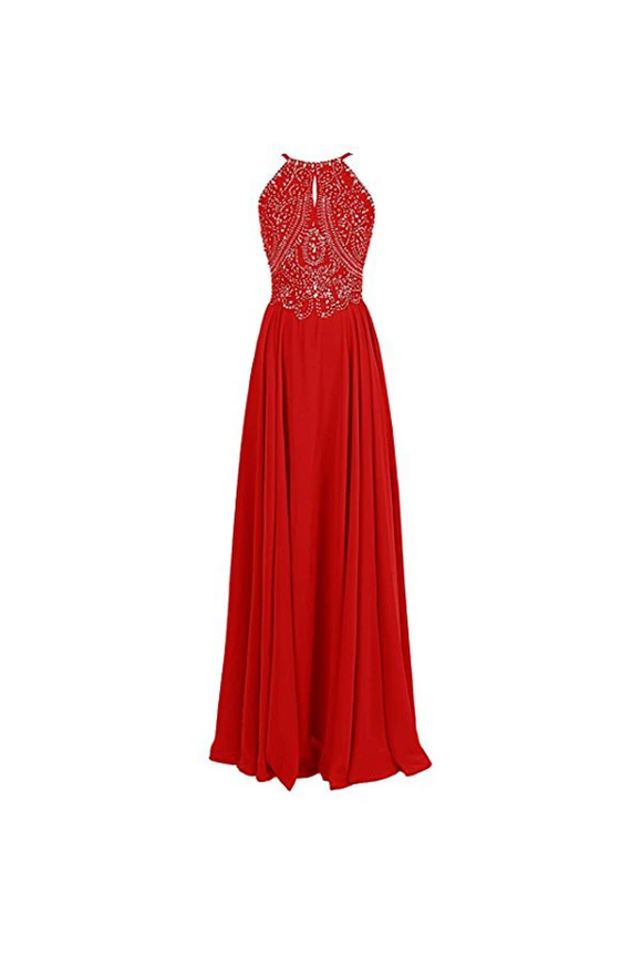 Anneprom Straps Formal Gowns Beading Prom Evening Dresses Backless APB0025