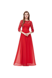 Anneprom Lace Long Sleeve Floor Length Evening Dress Prom Dress APB0031