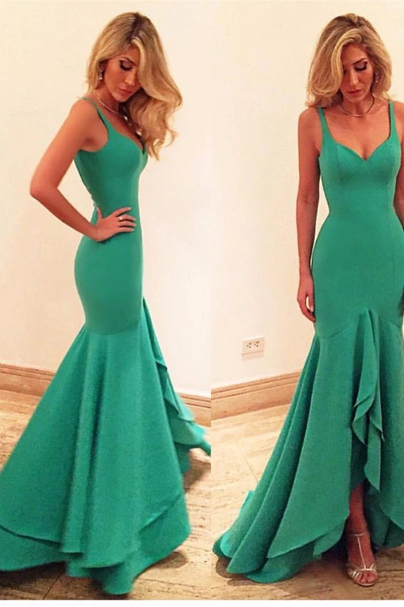 Anneprom Gorgeous Sweetheart Straps Mermaid Ruffles Prom Dress Evening Gown APP0094