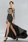 Anneprom Mermaid Long Sleeves Lace Split-Front Evening Dresses Prom Dresses APP0099