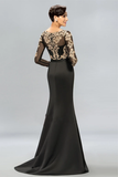Anneprom Mermaid Long Sleeves Lace Split-Front Evening Dresses Prom Dresses APP0099