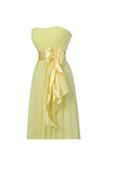 Anneprom Yellow Sweetheart Bridesmaid Chiffon Prom Dresses Long Evening Gowns APB0041