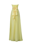 Anneprom Yellow Sweetheart Bridesmaid Chiffon Prom Dresses Long Evening Gowns APB0041