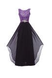 Anneprom Round Neck Lace Sleeveless Long Prom Evening Dresses Bridesmaid Dress APB0044