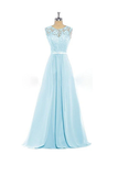 Anneprom Baby Blue Lace Tank Bridesmaid Dresses For Wedding Party APB0047