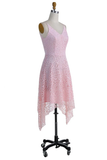 Anneprom A-Line V-Neck Pearl Pink Lace Bridesmaid/Prom/Homecoming Dress APB0089