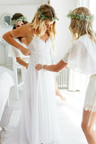 Anneprom Romantic Sweetheart Chiffon Beach Wedding Dress With Lace APW0006