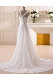 Anneprom Sweetheart Chiffon Wedding Dress With Handmade Flower APW0008
