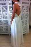 Anneprom V-Neck Floor Length Chiffon Tulle Wedding Dress With Handmade Flower APW0014