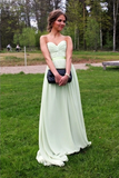 Anneprom Sweetheart Floor Length Prom Chiffon Dresses With Rushed APP0032