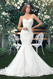 Anneprom High Quality Mermaid Sweetheart Lace Appliques Wedding Dress APW0027