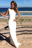 Anneprom Backless Sheath Chiffon Long Prom Dresses Evening Dresses APP0034