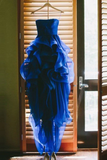 Anneprom Sexy Sweethear Strapless Blue Organza Prom Dresses APP0038