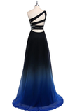 Anneprom One Shoulder Chiffon Prom/Evening Dress With Beads APP0015
