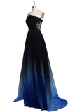 Anneprom One Shoulder Chiffon Prom/Evening Dress With Beads APP0015