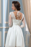 Anneprom Knee Length Elegant Fall Appliques Zipper Wedding Dress APW0134