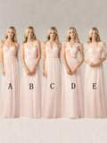Anneprom A-line Bridesmaid Dresses Chiffon Sweetheart Long Bridesmaid Dresses APB0108