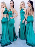 Anneprom Mermaid Floor Length Elastic Woven Satin Prom Drsess/Evening Dress APB0112