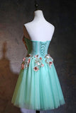 Anneprom Fashionable Tulle Short Sweetheart Mint Green Party Dress, Homecoming Dresses APH0075