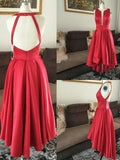 Anneprom A-line Asymmetrical Prom Drsess Red Homecoming Dresses APH0079