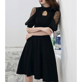 Anneprom A-line Short Prom Dress Black Short Dress Homecoming Dress APH0085