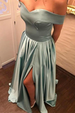 Anneprom Simple Modest Elegant Simple Cheap Off The Shoulder Prom Dress APP0305