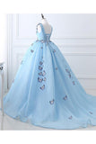 Anneprom Formal Ballgown Tulle Prom Dress With Butterflies Wedding Dresses APP0320