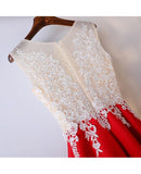 Anneprom White And Red Lace Long Formal/Prom Dress For Women APP0324