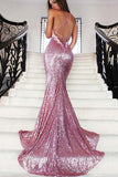 Anneprom Charming Mermaid V-neck Spaghetti Straps Sleeveless Sequins Dresses APP0357