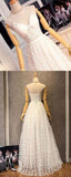 Anneprom Unique Spaghetti Straps V-Neck Lace Up A-Line Long Prom Dress APP0375
