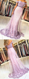 Anneprom Off-the-Shoulder Beading Prom Dresses Lilac Unique Long Evening Dress Prom Dress APP0392